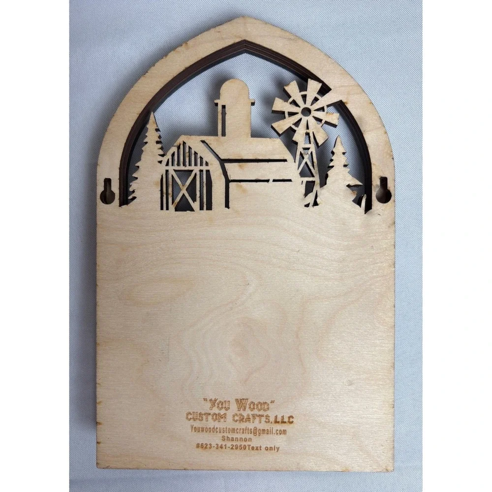 Wooden Wall Key Holder 6 Hooks Red Truck Barn Farm Rustic Cottagecore Farmhouse